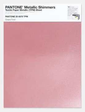 Pantone Metallic Shimmers Textile Paper Metallic Sheet 20-0070 Grape Frost