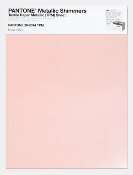 Pantone Metallic Shimmers Textile Paper Metallic Sheet 20-0094 Rose Gold