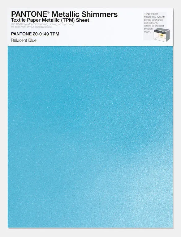 Pantone Metallic Shimmers Textile Paper Metallic Sheet 20-0149 Relucent Blue