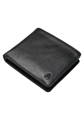 Pass Leather Coin Wallet - Black