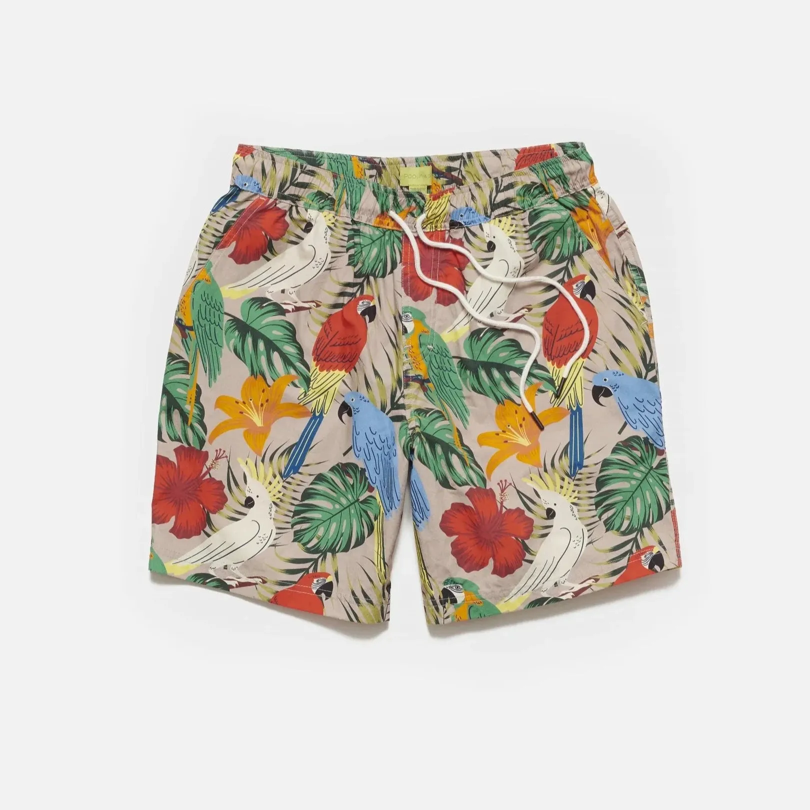 Poplin & Co. Exotic Birds Print Shorts