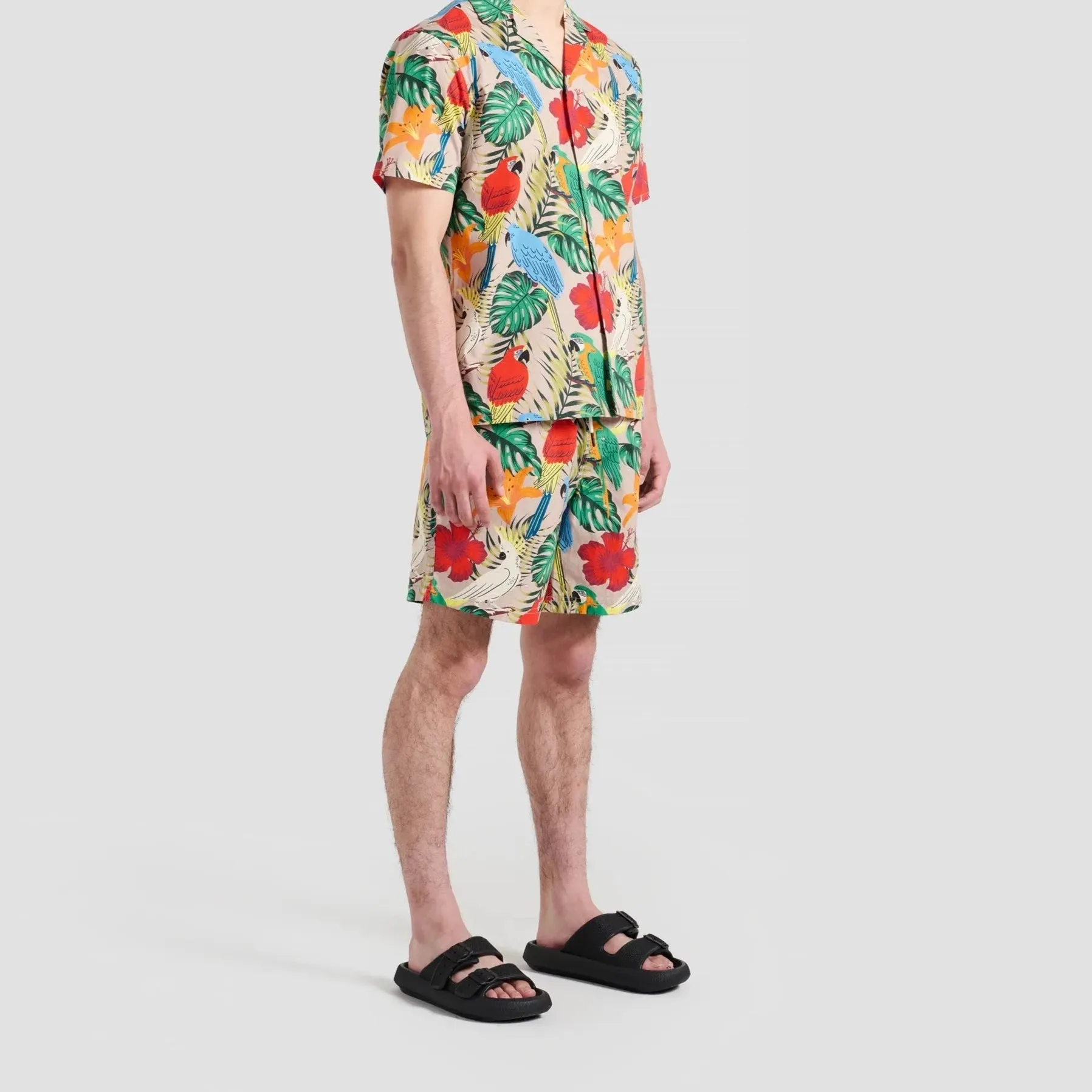 Poplin & Co. Exotic Birds Print Shorts