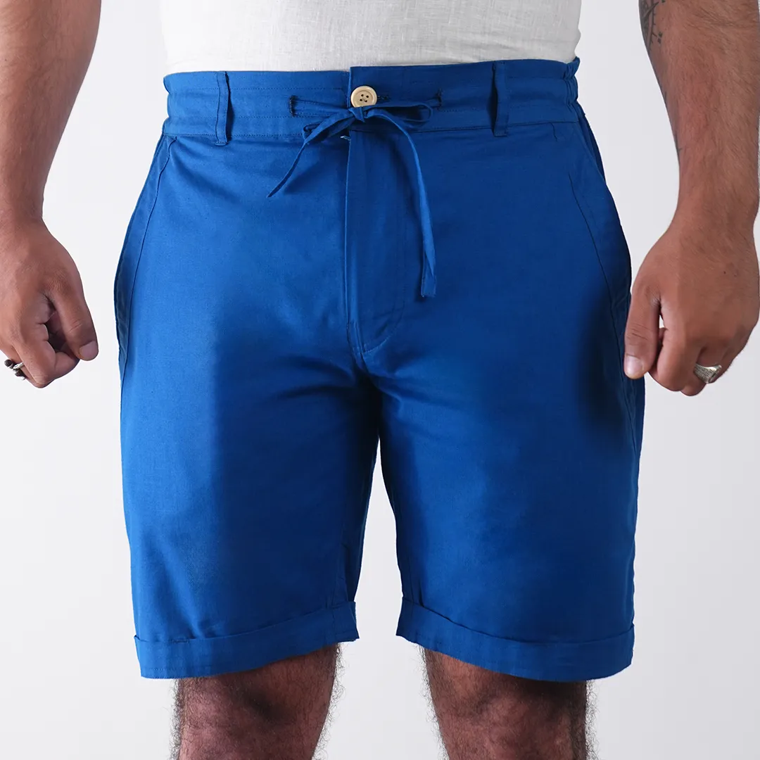 Prussian Cotton Linen Shorts