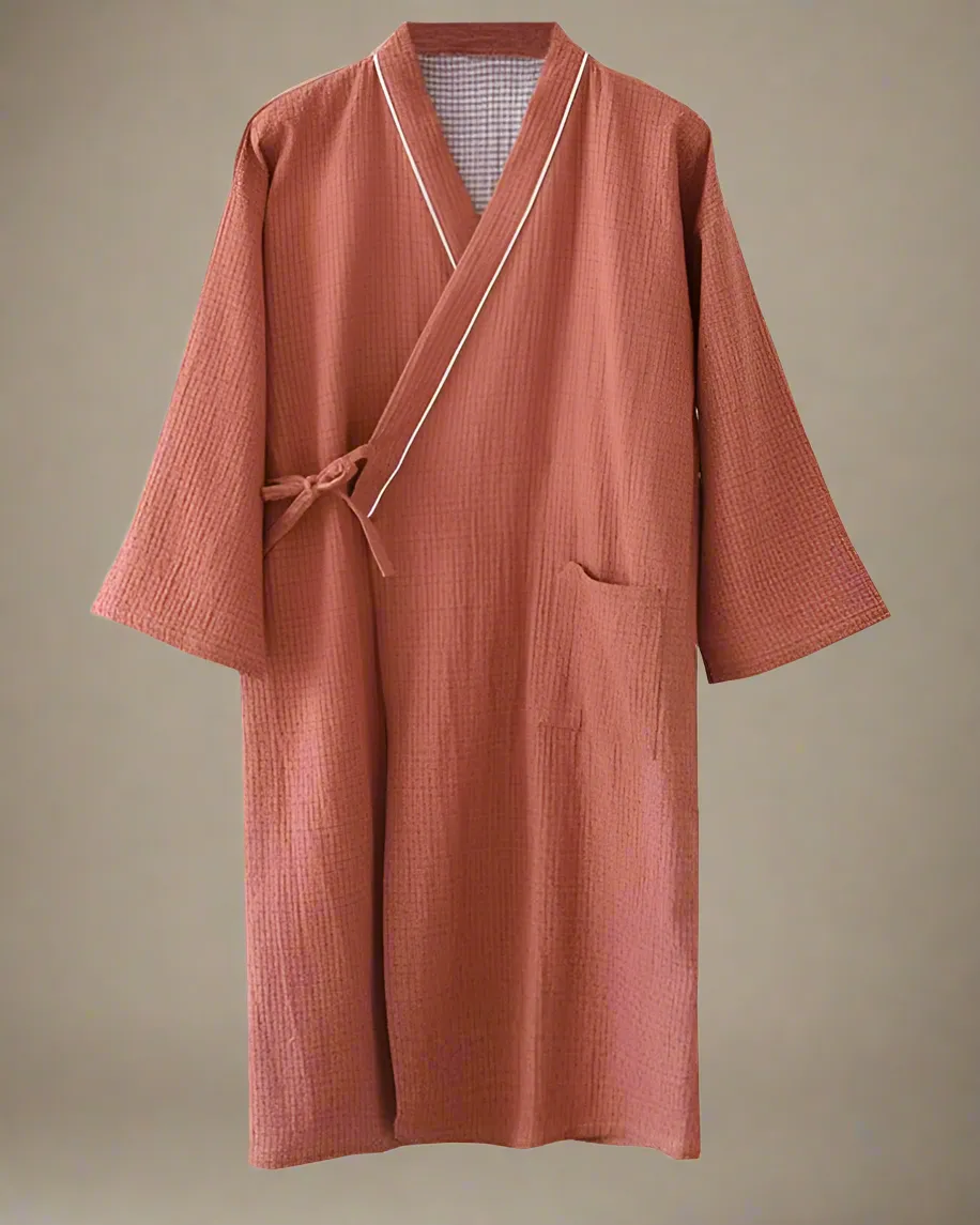 Quilted Kimono Cotton Robe