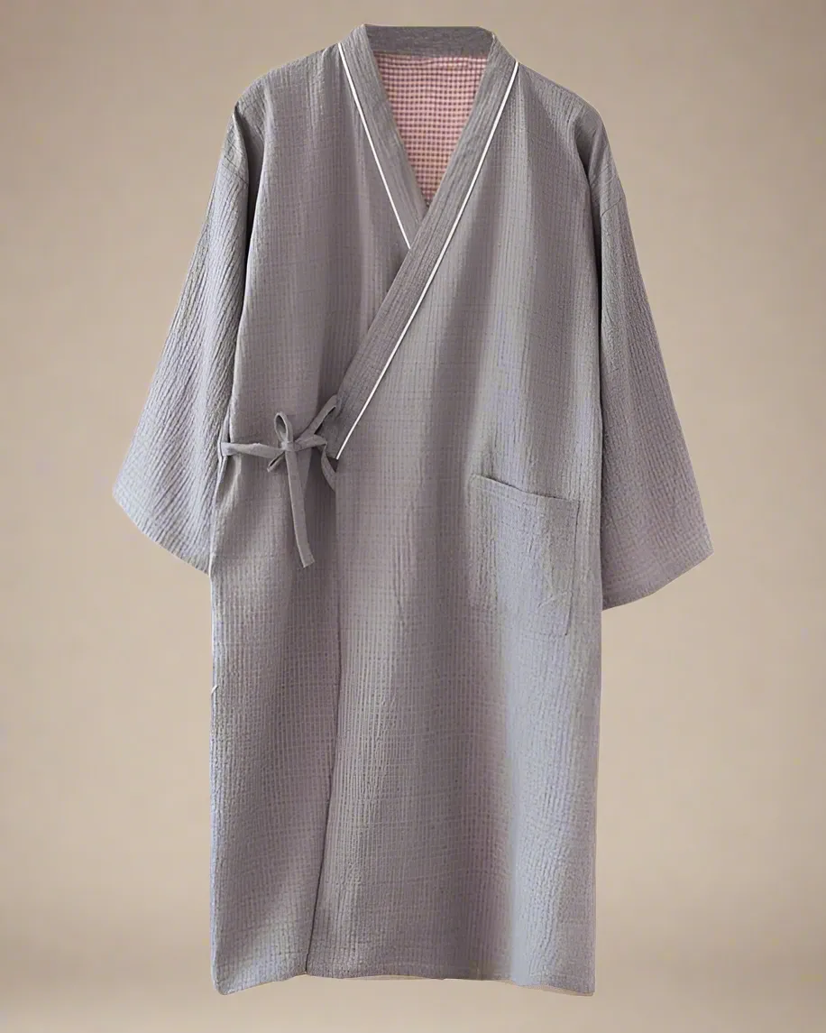 Quilted Kimono Cotton Robe