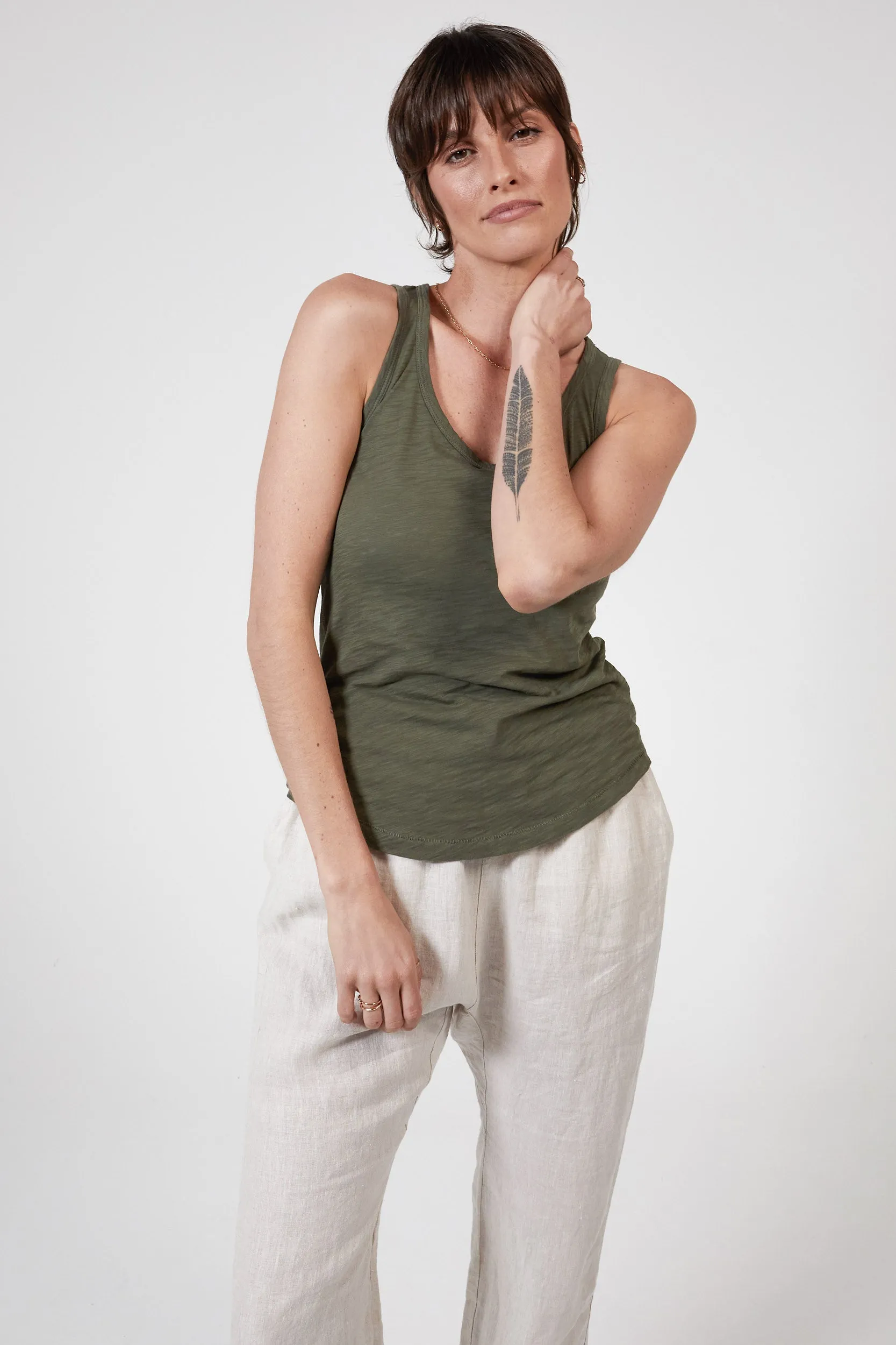 RAYNE SLUB TANK - KHAKI