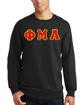 Sewn-On Greek Letter Crewneck - Black