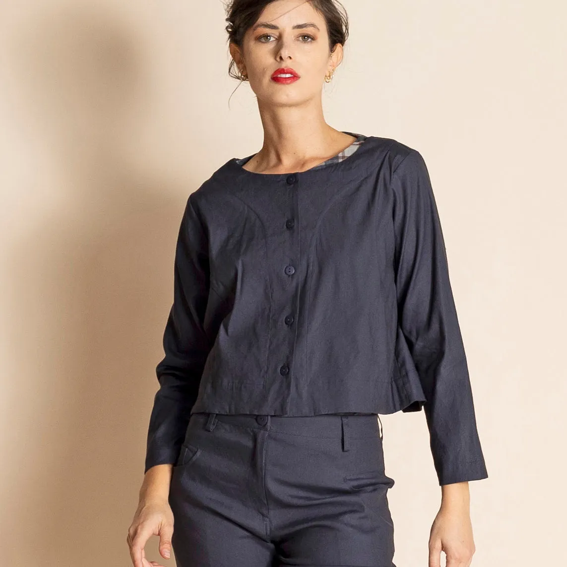 stretch linen birdie jacket