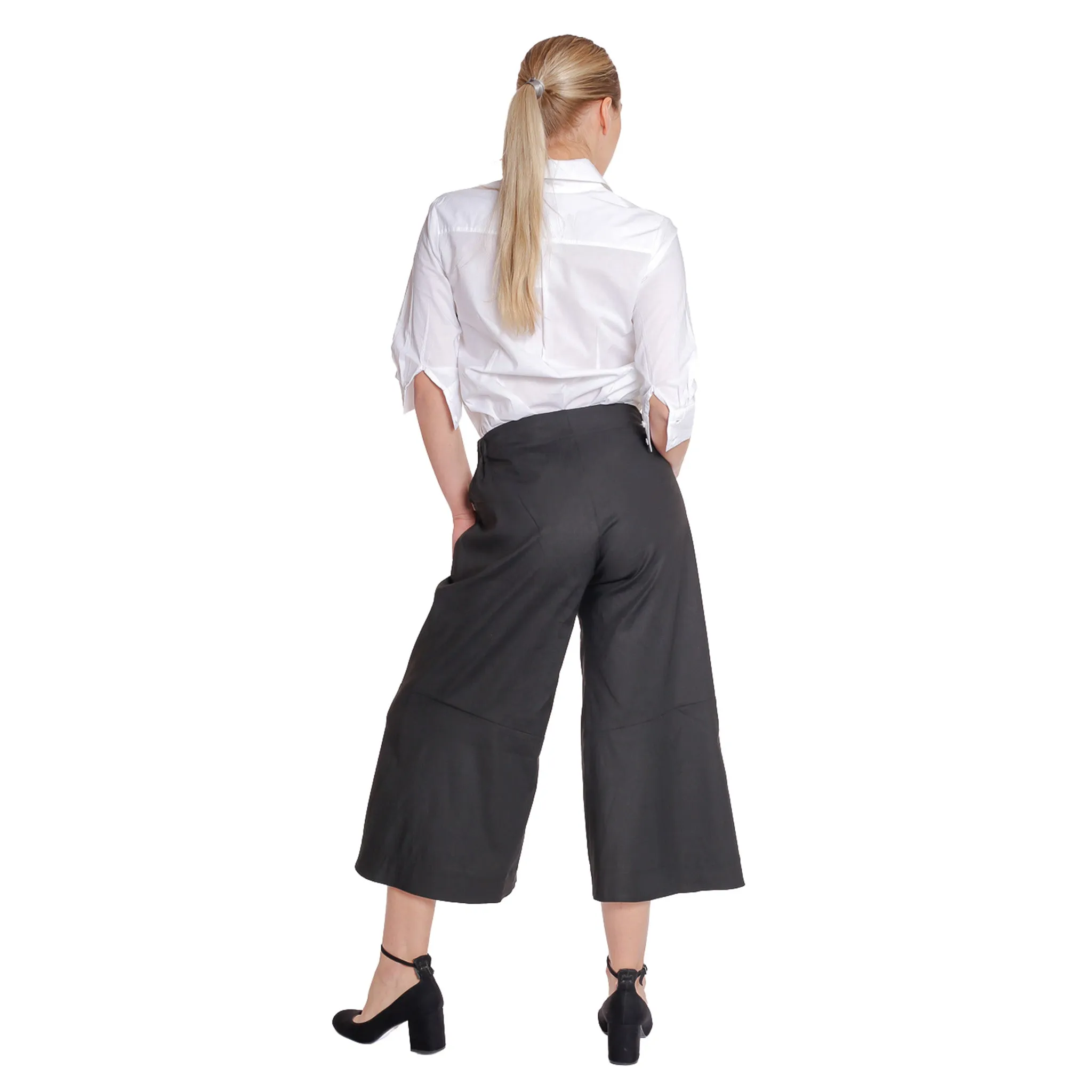 stretch linen dart pant