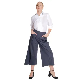 stretch linen dart pant