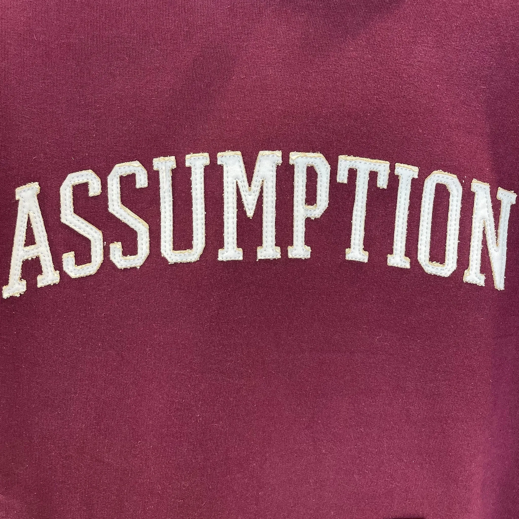 Sweatshirt - Hoodie - Maroon - Stitched Applique - Assumption