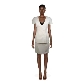 THIERRY MUGLER Ivory Skirt Suit Set | Size 36/38