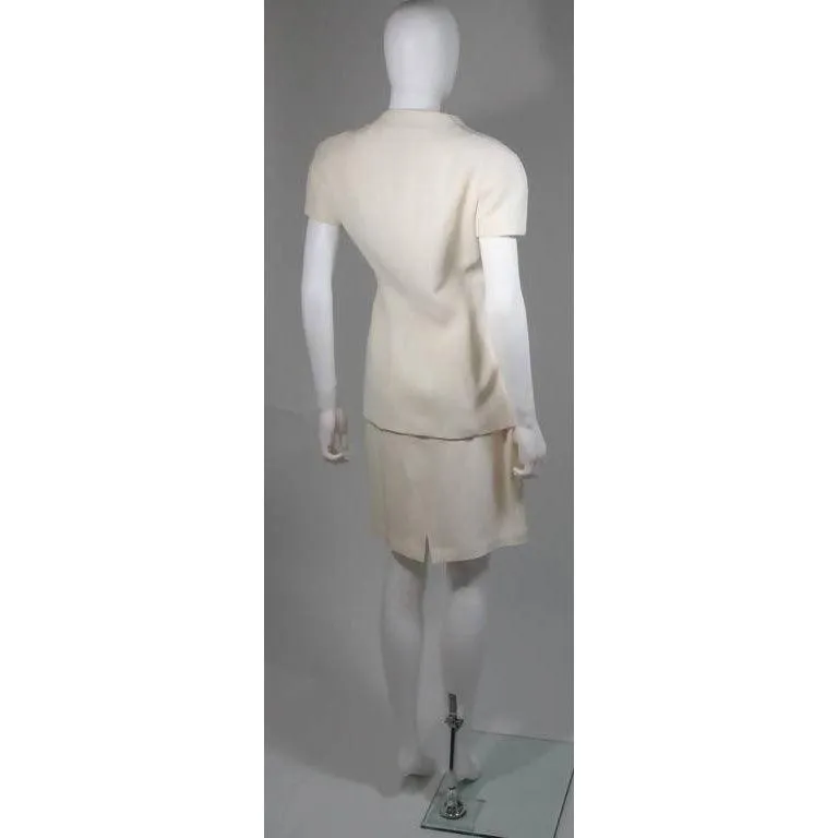 THIERRY MUGLER Ivory Skirt Suit Set | Size 36/38