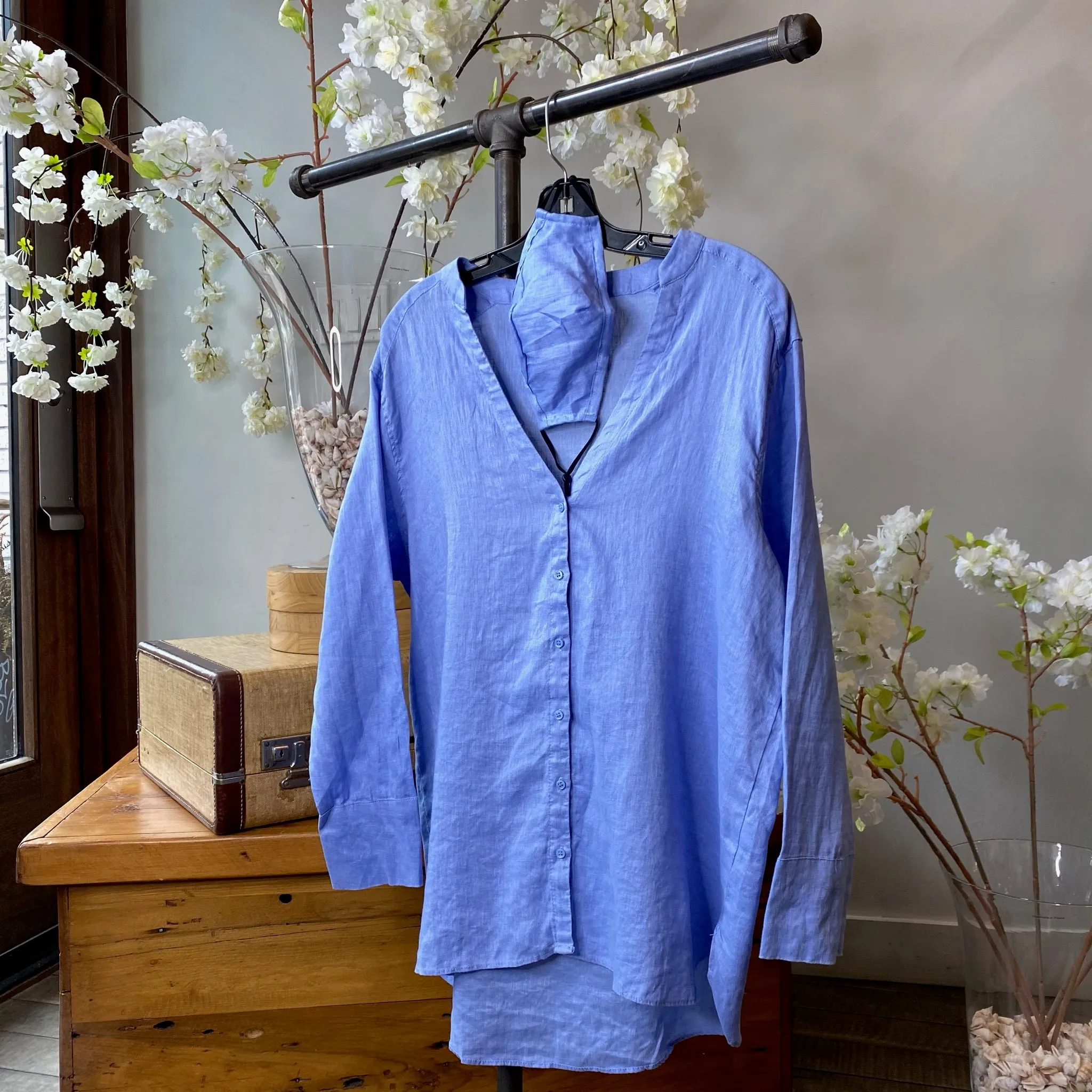 VANESSA V Neck Linen Shirt