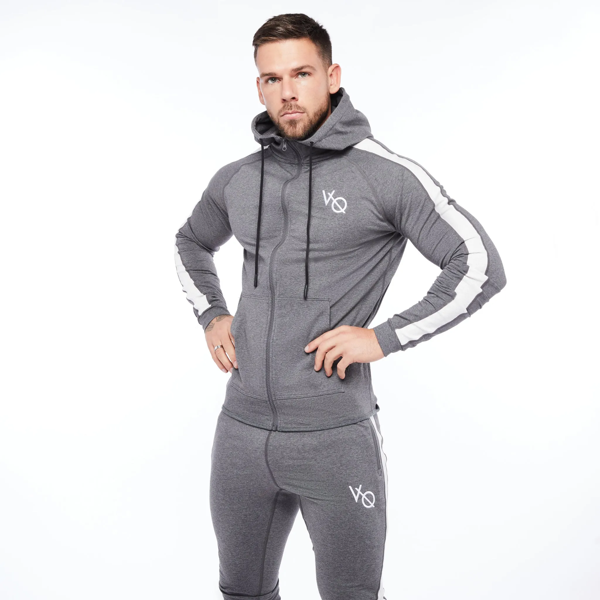 Vanquish Strike Charcoal Grey Full Zip Hoodie