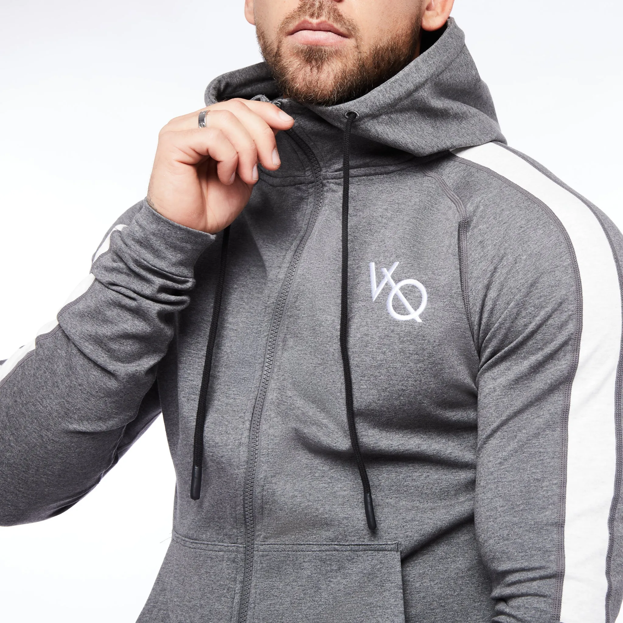 Vanquish Strike Charcoal Grey Full Zip Hoodie