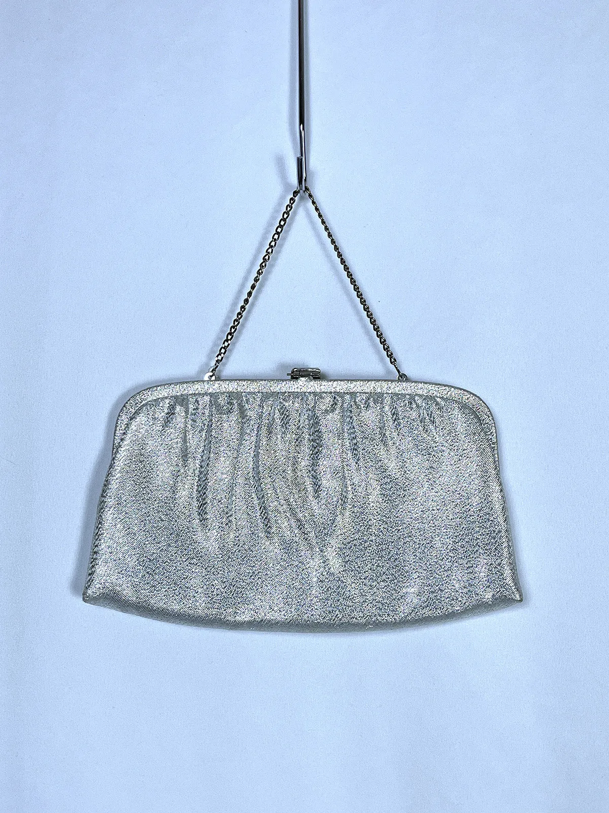 Vintage After Five Silver Metallic Evening Purse