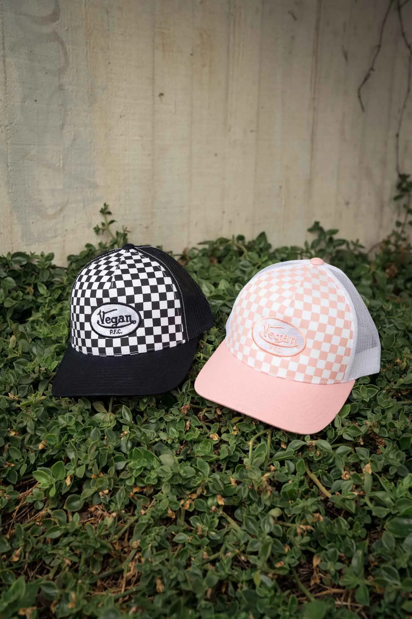 Von Vegan Trucker Hat - Checkerboard Pink