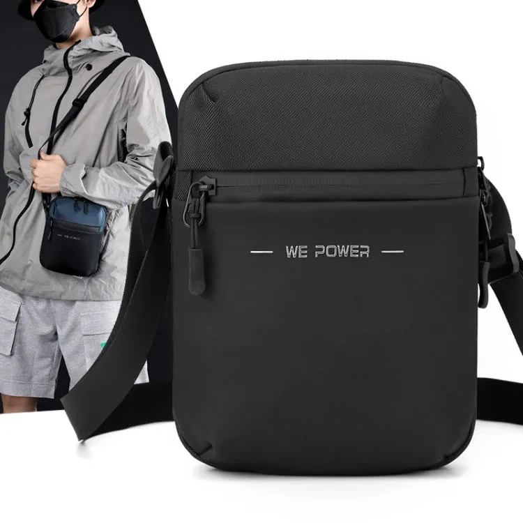 WEPOWER Men Single Shoulder Bag Simple Business Casual Crossbody Bag(Black)