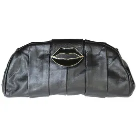 YVES SAINT LAURENT Black Dali Lip Clutch Bag