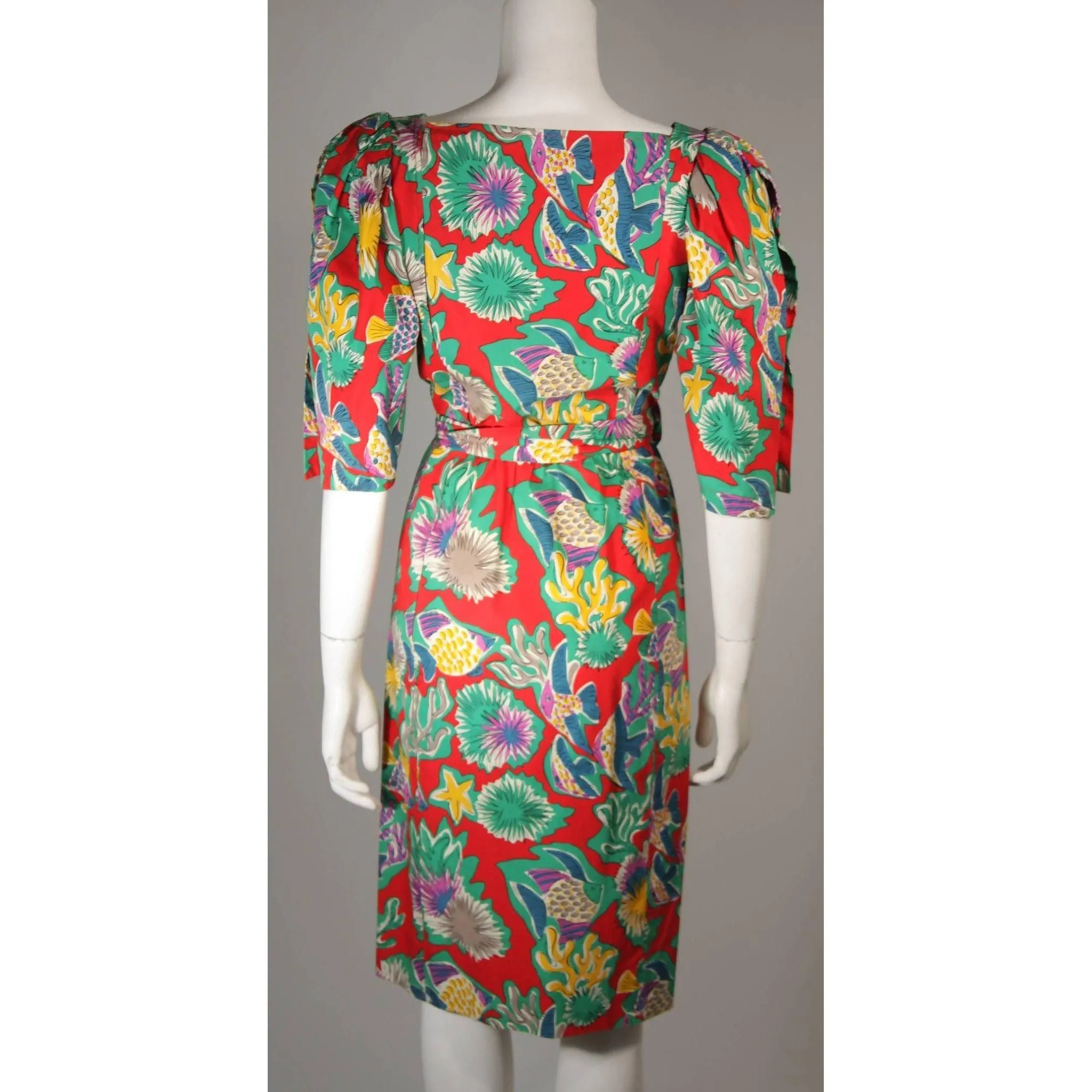 Yves Saint Laurent Red Cotton Print Dress | FR 38