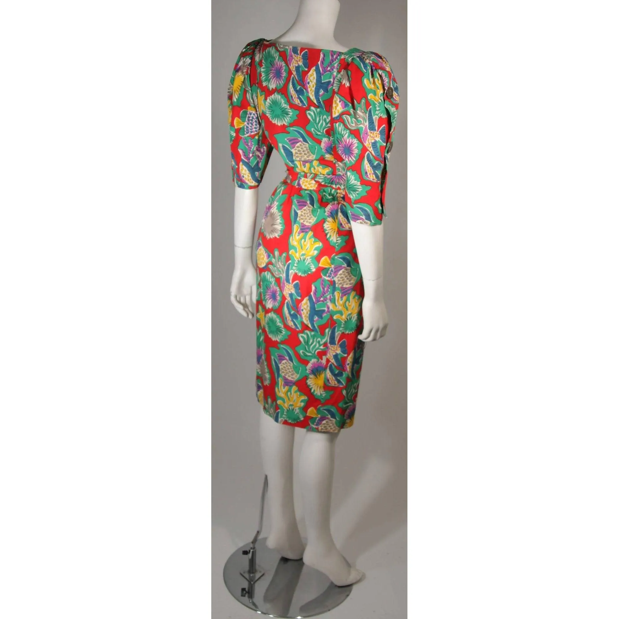 Yves Saint Laurent Red Cotton Print Dress | FR 38