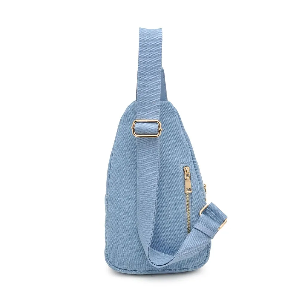 Zephyr Denim Sling Backpack