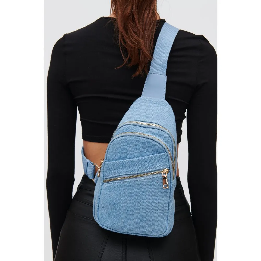 Zephyr Denim Sling Backpack